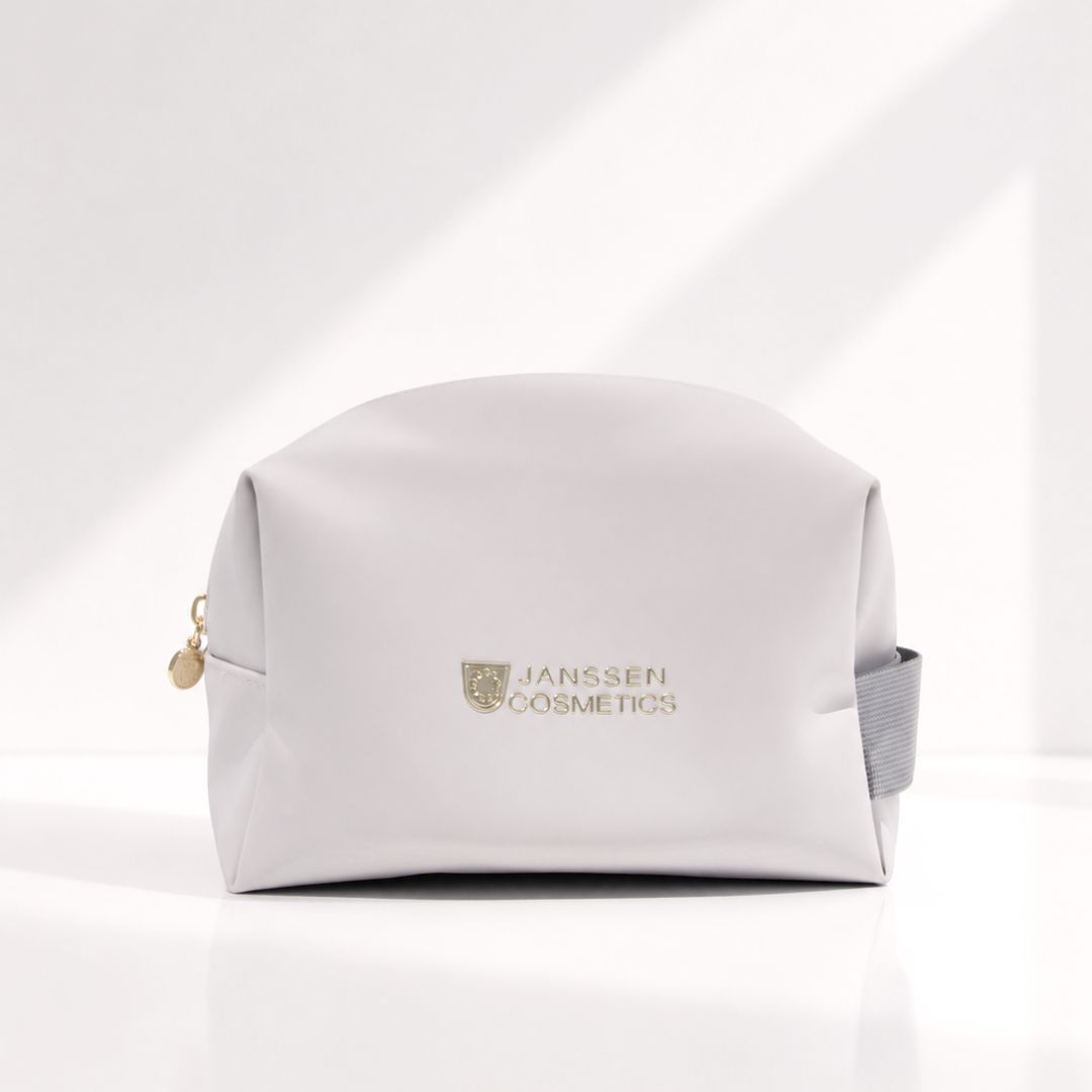 Kosmetiktasche Taupe/Gold